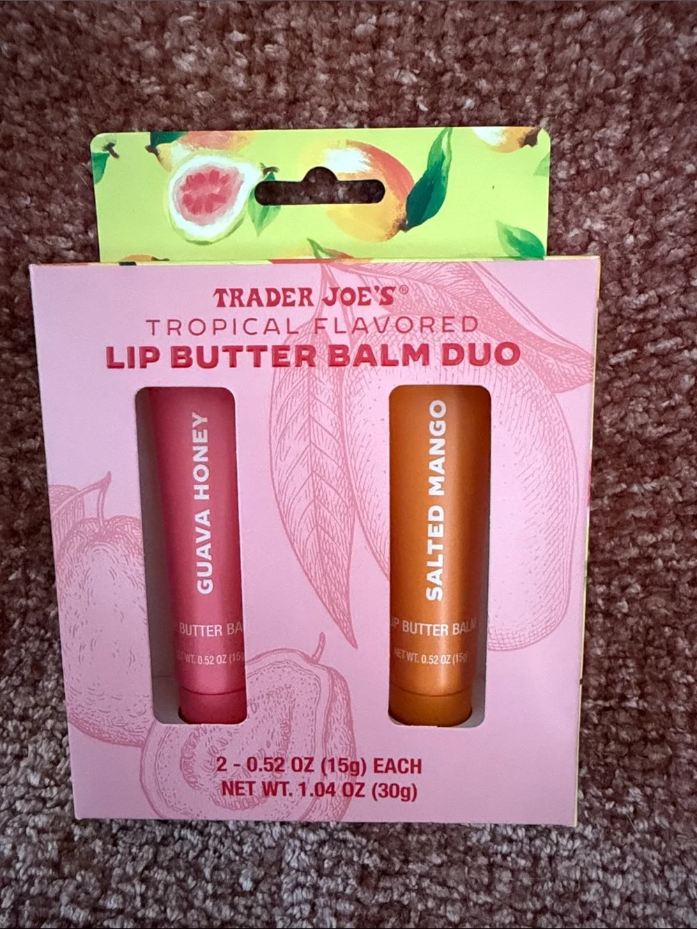 Trader Joe’s 2026 Summer Lip Butter Balm Duo — Guava Honey & Salted Mango